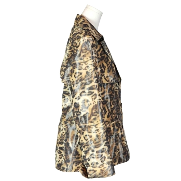 Lafayette 148 Animal Print Shimmer Jacket Size 16 Lightweight Chic - Picture 3 of 8